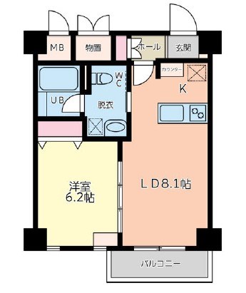 Kaya sumi topia 407号室 間取り