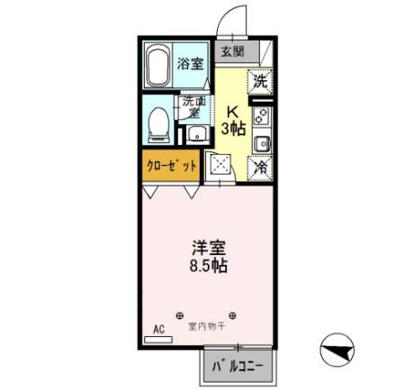 グリーンヒルズ向陽 205号室 間取り