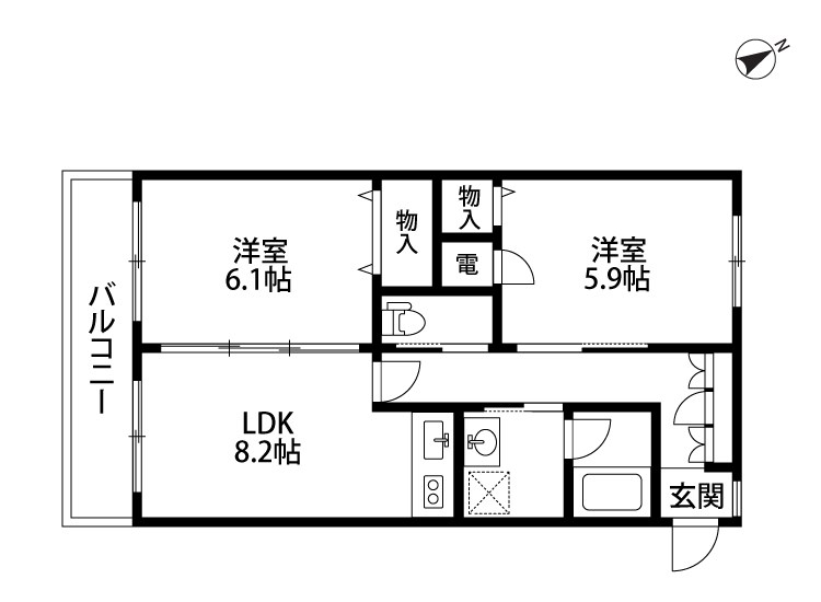 ストーンリバー 205号室 間取り