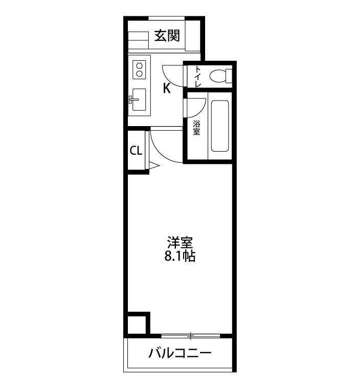 オセオ弁天 609号室 間取り