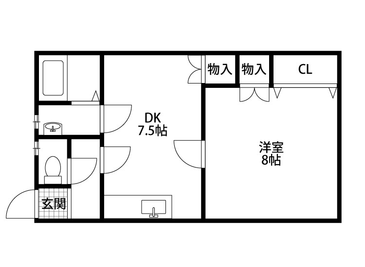 リュエル掘割 201号室 間取り