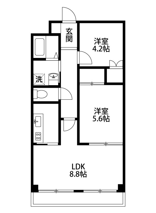 ピュアときめき1番館 102号室 間取り