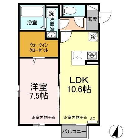 ザンスカール 106号室 間取り