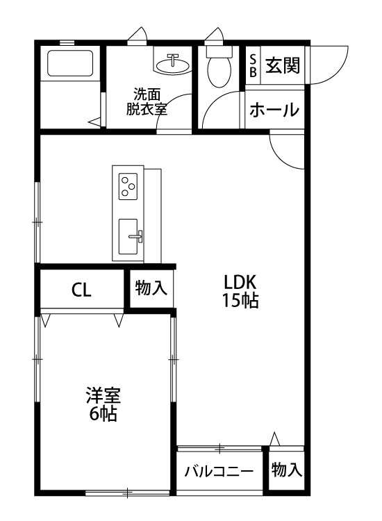 冨楽荘 2-A号室 間取り