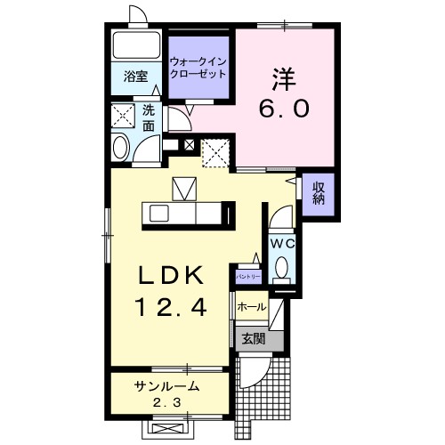 信濃町コスモス 101号室 間取り