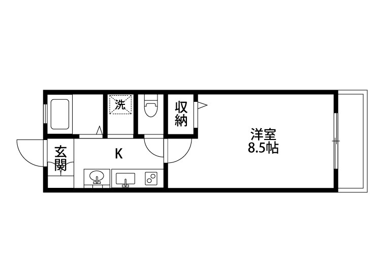 モカとそよ風のテラス 102号室 間取り