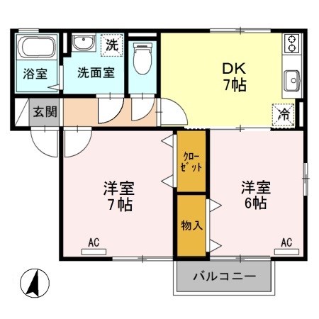 シャルムクラルテ B202号室 間取り