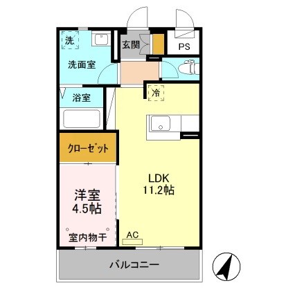 ドルチェ 206号室 間取り