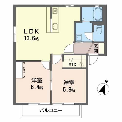 ウィズリーガーデン  D101号室 間取り