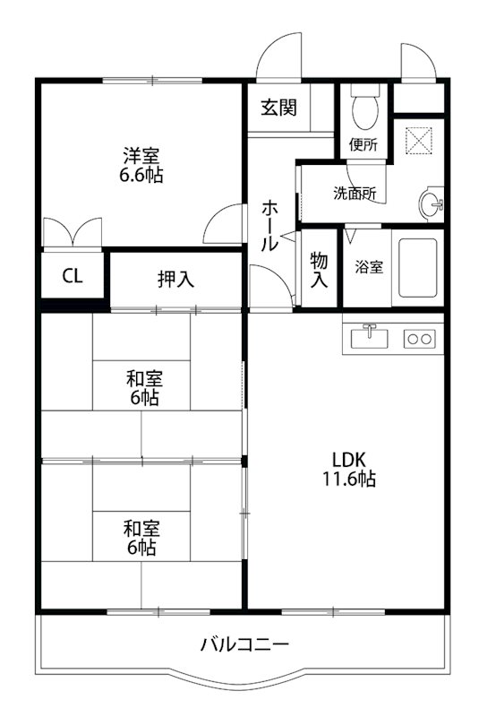 メゾンはなみずきB棟 102号室 間取り