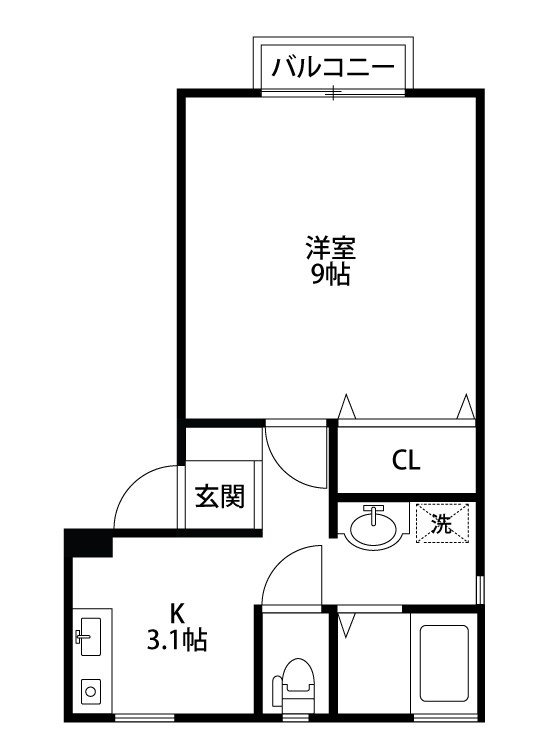 ノーブルカノン 201号室 間取り