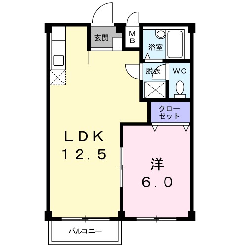 ピュアーハイツＢ 104号室 間取り