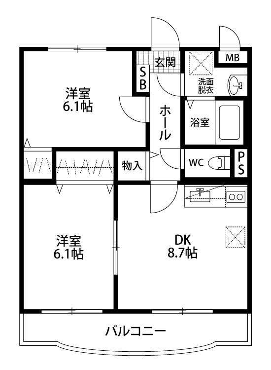 カルムSASAKI 302号室 間取り