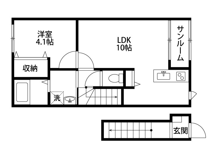 ラソールB 204号室 間取り