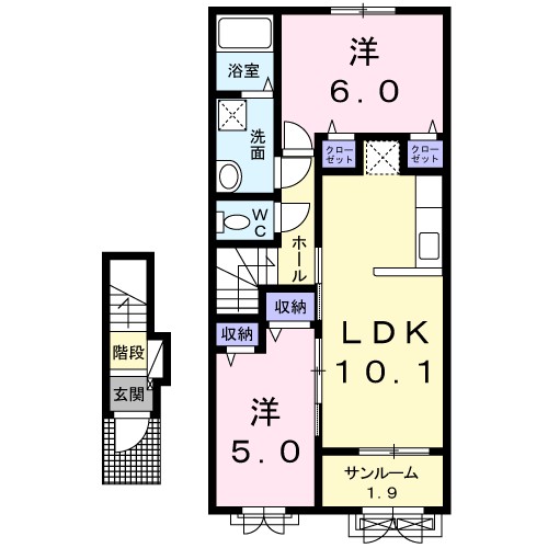 くつろぎ 203号室 間取り