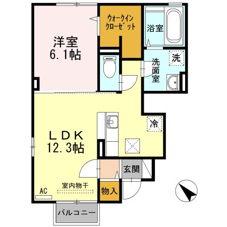 こもれび参番館 107号室 間取り