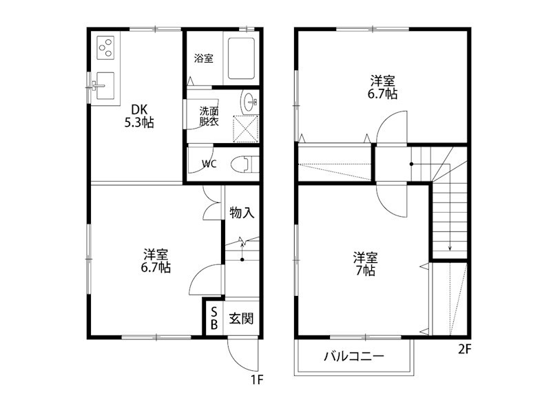 ハイツめぐみ3 B号室 間取り