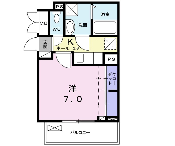 ジャスミン　Ｂ 203号室 間取り