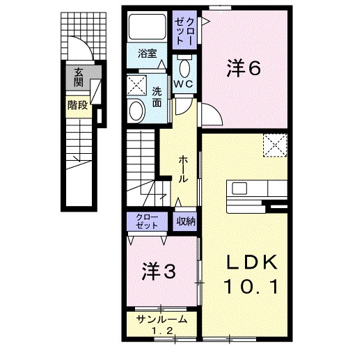 プレシャス 203号室 間取り