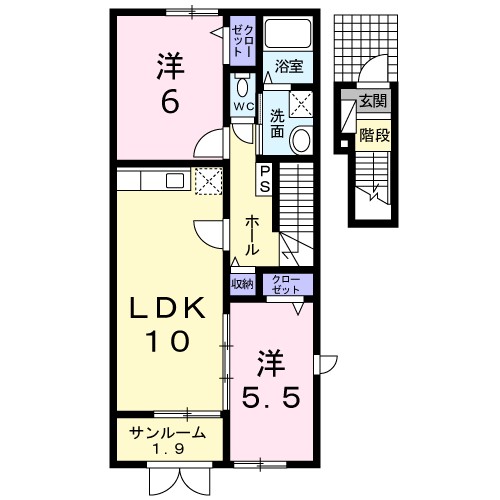 プレッソ 201号室 間取り