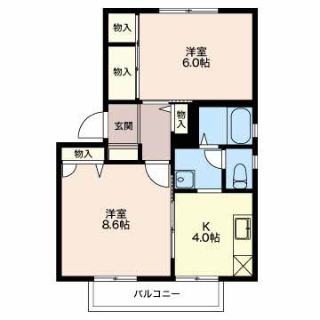 キャトルセゾンC 201号室 間取り