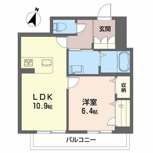 シャーメゾンプレミア鐙 202号室 間取り