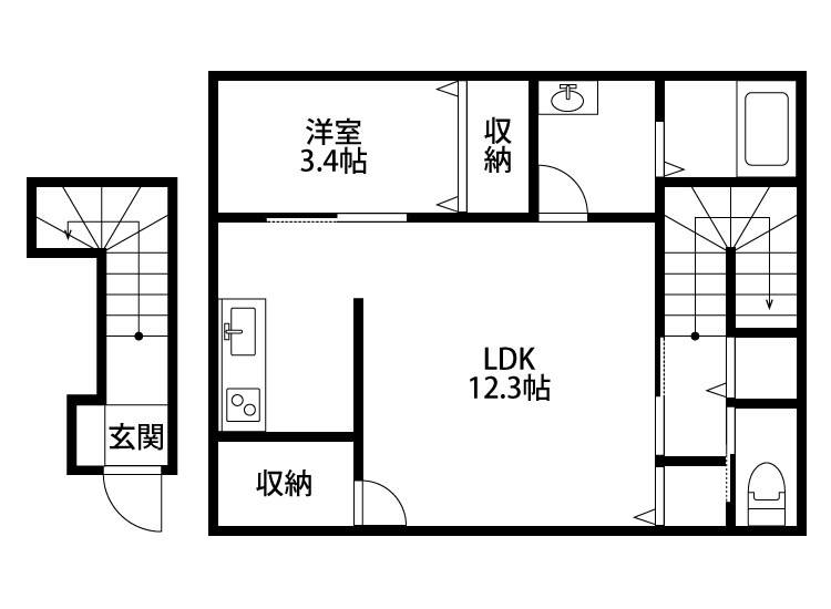 ペオーニア 203号室 間取り