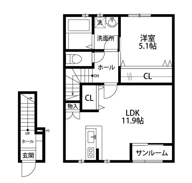 Ｂｏｎｈｅｕｒ 207号室 間取り