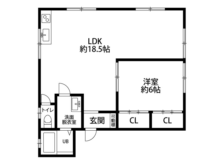 HA88 101号室 間取り