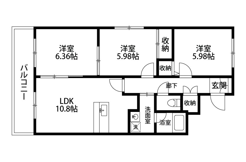 プレアデス 206号室 間取り