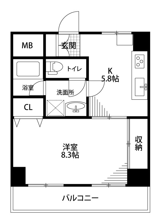 BUENA西堀前通一番町 202号室 間取り