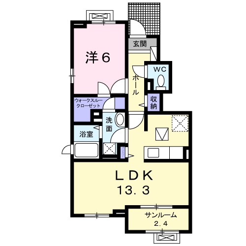 リバティ　ベース 102号室 間取り