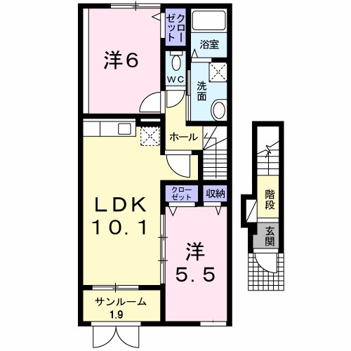エスペランサⅠ 202号室 間取り