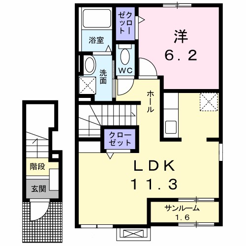 ミルキーパーク城所Ⅰ 204号室 間取り