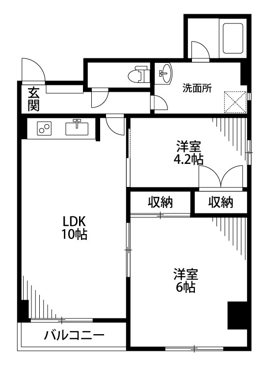 サンアイヒルズ東大通 104号室 間取り