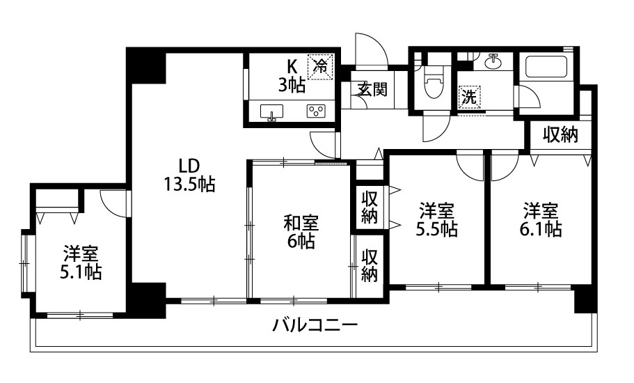 ダイアパレス南笹口 1201号室 間取り