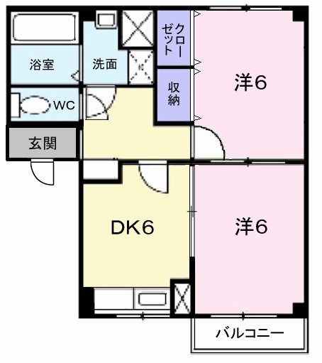 ボンディールＩ 204号室 間取り