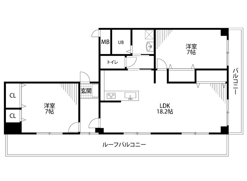 コートシャンベル 1001号室 間取り