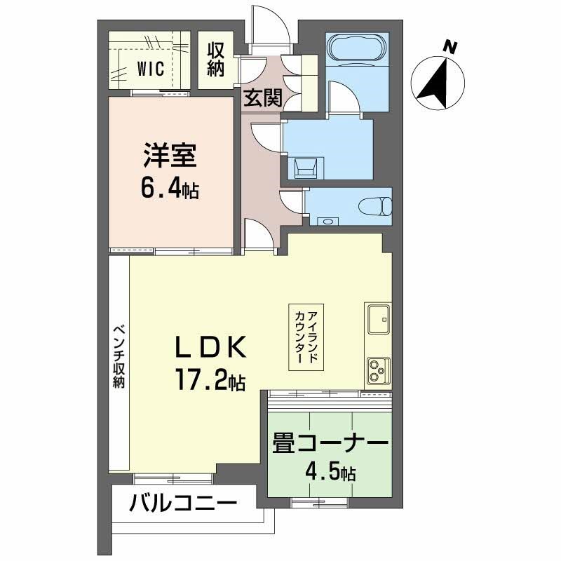 AZUR米山 109号室 間取り