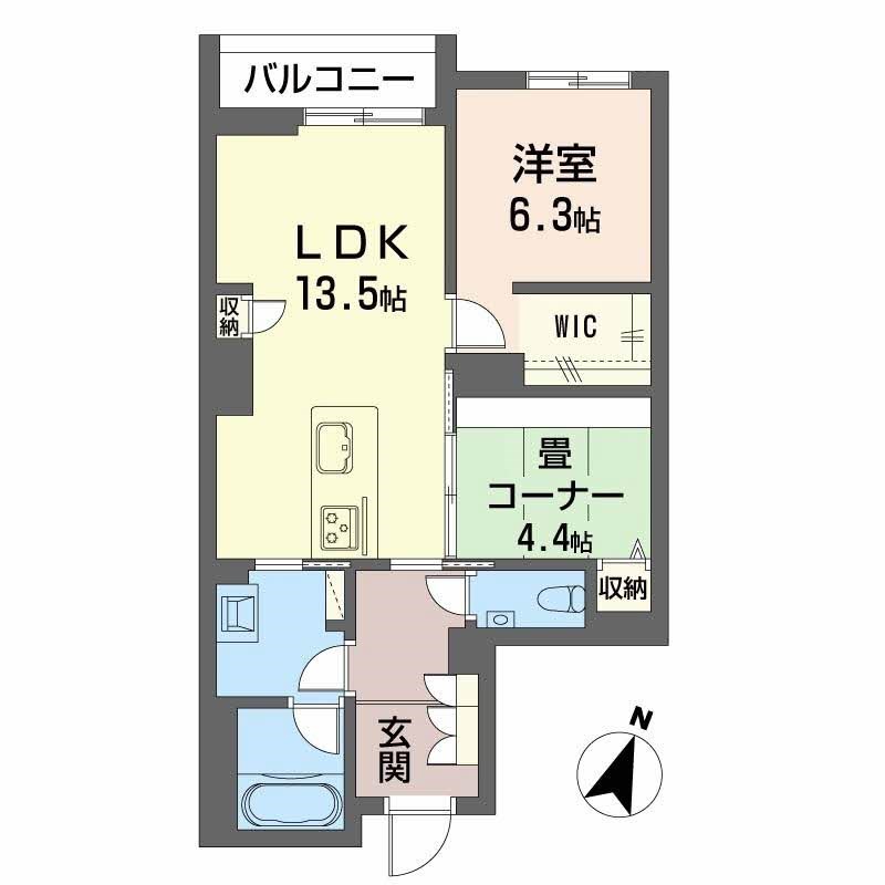 AZUR米山 215号室 間取り