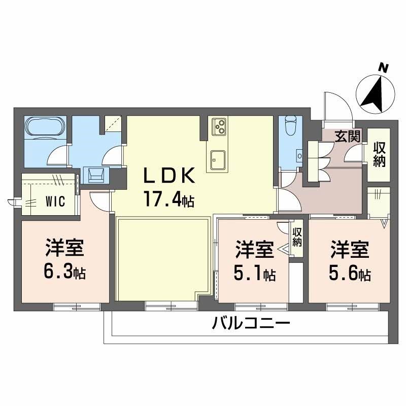 AZUR米山 110号室 間取り