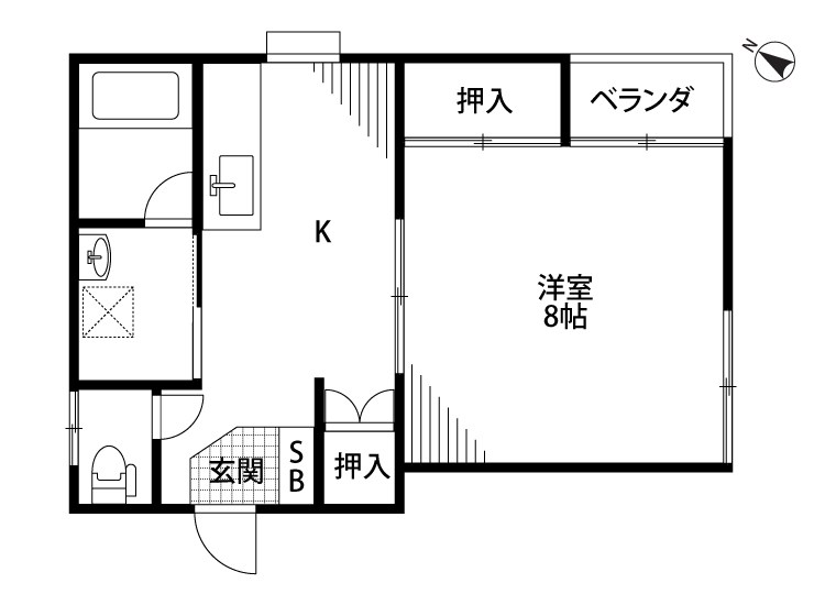 K-HOUSE 201号室 間取り