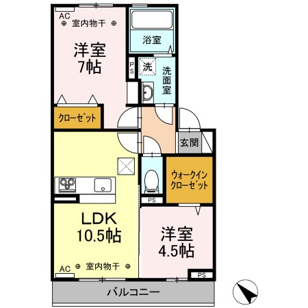 シエスタ・ロッサ 302号室 間取り