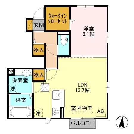 グランドハウス 101号室 間取り