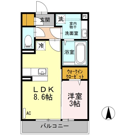 クレサージュ 306号室 間取り