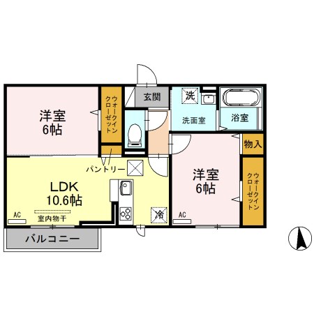 アグラード 102号室 間取り