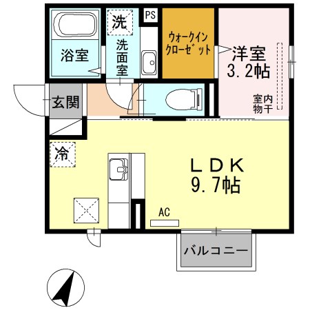 パインハウスⅣ 105号室 間取り