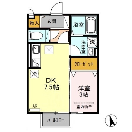 ラベイユ 205号室 間取り