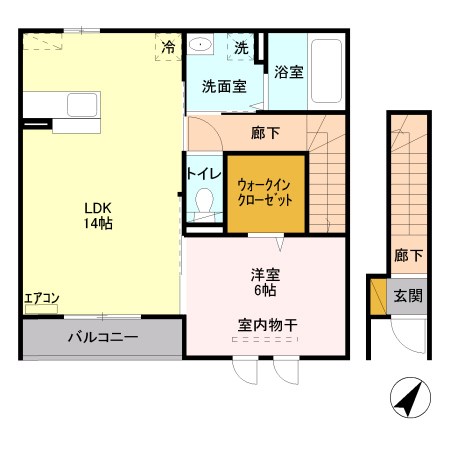 サンロイヤル A201号室 間取り