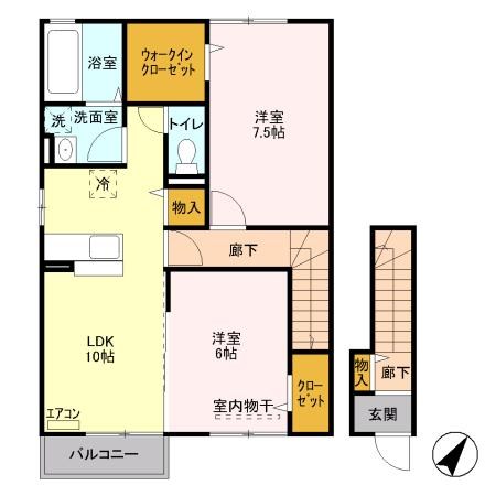 スタリオンA 201号室 間取り